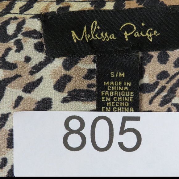 Melissa Page* Women's Tunic Button Down Straight Hem V-Neck Blouse~ Size‎ S/M - Picture 3 of 12